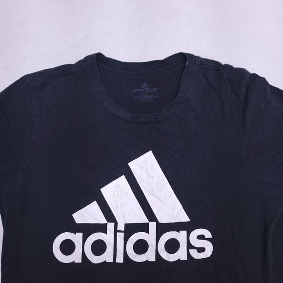 Adidas Casual Short Sleeve Graphic Pullover T Shirt Mens Size L Black White - Picture 1 of 8
